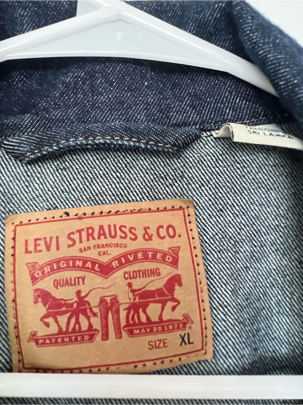 Levi's Dark Indigo Denim Jacket wonens XL - Picture 8 of 9